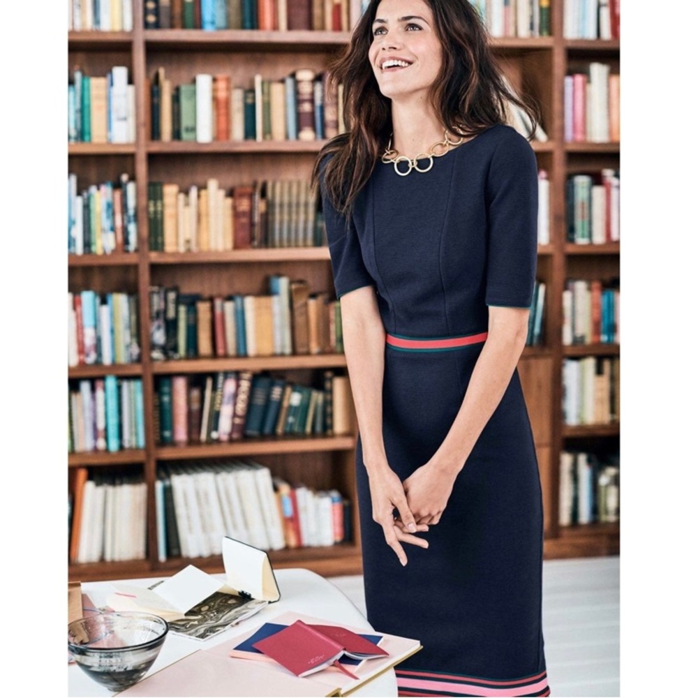 Boden navy blue sheath dress. NWT